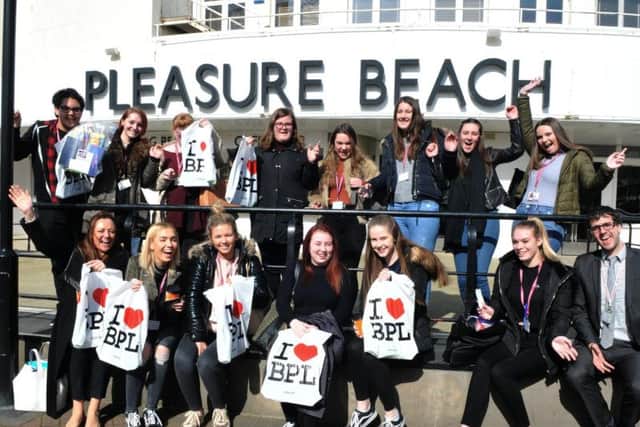 Blackpool 6th Form Travel and Tourism students at the 2018 Visit Blackpool and Blackpool Pleasure Beach