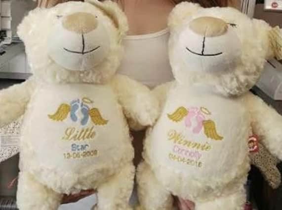 Two of the Guardian Bears which are being given away free to bereaved parents