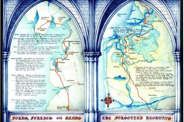 Decorative maps of the forgotten highways along the Lancashire coast