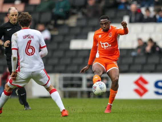 Viv Solomon-Otabor went close for Blackpool at the start of the second half