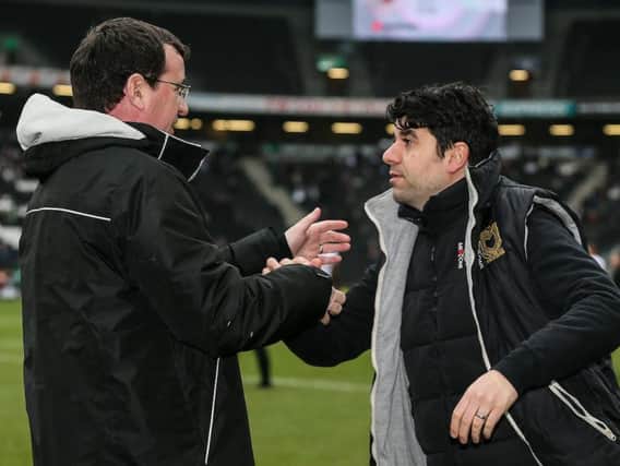 Gary Bowyer with Milton Keynes manager Dan Micciche