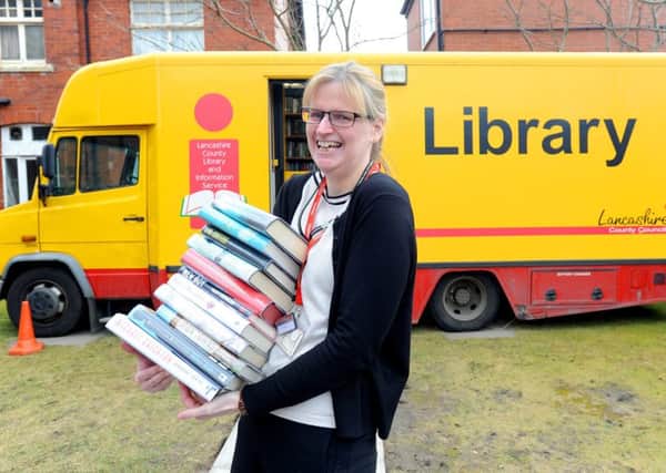 Frontline officer Aileen Smedley at the mobile library