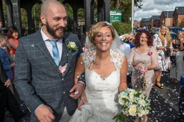 Scott Holliday and Hayley Brown who married at All Hallows Church in Bispham.