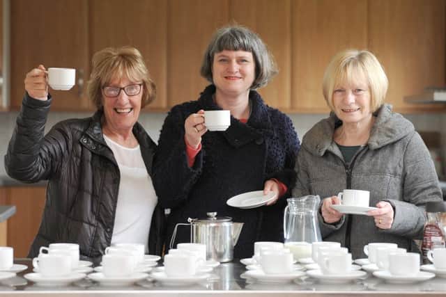 Christine Henshaw, Fiona Pilgrim and Doreen Walsh at the Lytnam St Annes Friends of Trinity Hospice coffee morning