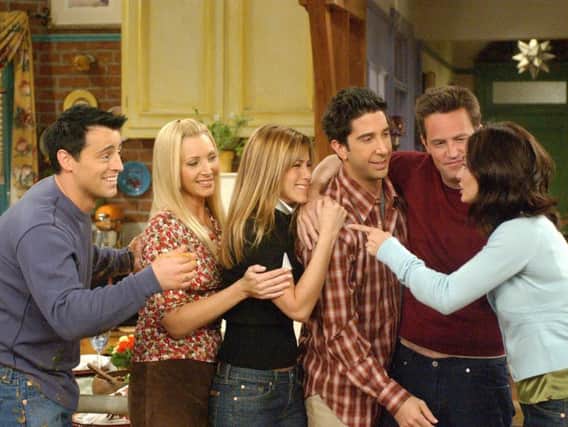 Matt LeBlanc as Joey, Lisa Kudrow as Phoebe, Jennifer Aniston as Rachel, David Schwimmer as Ross, Matthew Perry as Chandler and Courteney Cox as Monica