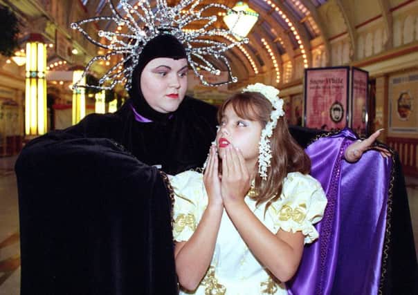 A young Jenna Coleman, in 1999. Dress rehearsal picture from the Sue Turner Fylde Theatre Group production of Snow White and the Seven Dwarfs, (at the Opera House Blackpool). Wicked Queen Samantha Linacre with Jenna Coleman as the young Snow White.
