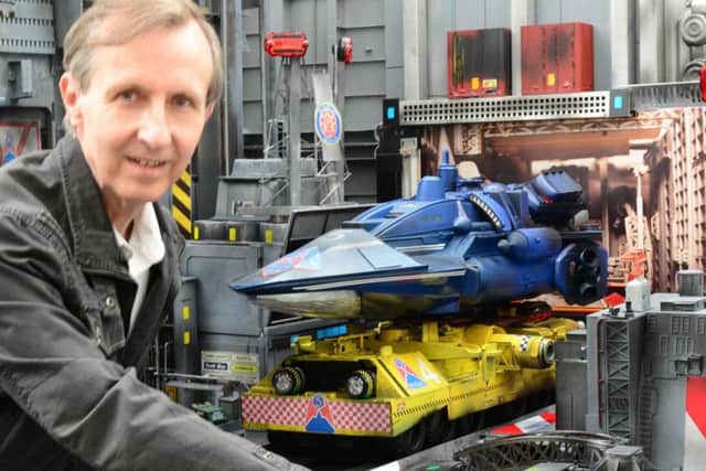 Richard Dixon with one of the sets for his Seastar 5 sci fi model adventure series.