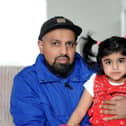 Four-year-old Saffa Shehzan has Batten disease and her parents are urging the government to fund life-saving treatment.  She is pictured with dad Majid Shehzan
