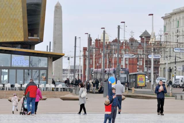 A quiet Blackpool Prom on Good Friday afternoon