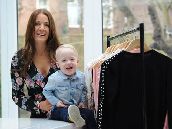 Blackpool mum Samantha Byrom, who runs an online fashion boutique, pictured with her son Hendrix. She is preparing for a fund-raising fashion show for the Vics Special Care Baby Unit to say thanks for the care he received