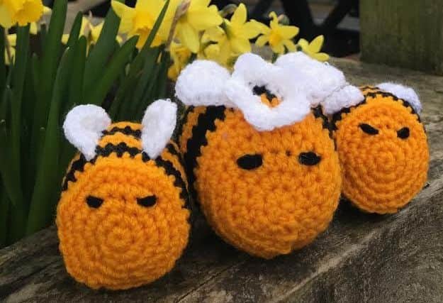 Knitted bees at Park View 4U, Lytham