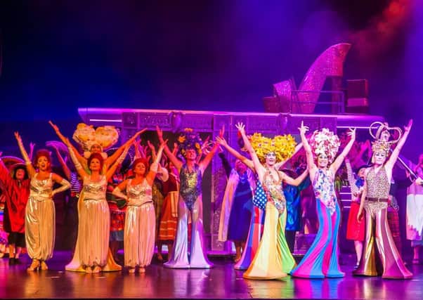 The cast of Blackpool Operatic Players' Priscilla Queen Of The Desert