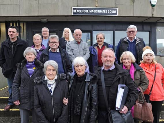 Residents from Lindsay Court at Blackpool magistrates