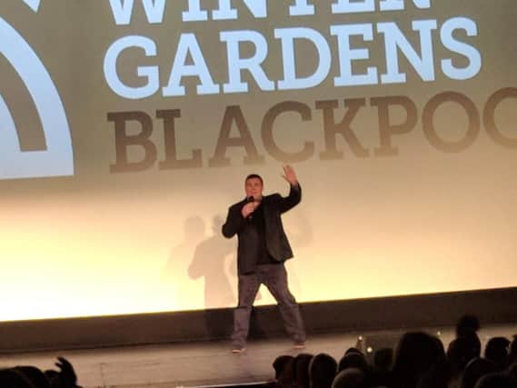 Peter Kay on stage at the Blackpool Opera House. Photo: PA/@NeilHailwood