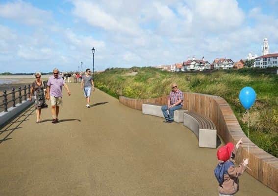 Artist's impression of the new sea defences at Church Scar, Fairhaven