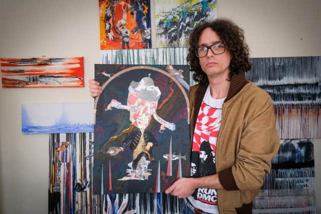 Matthew Jones, 40, is holding his first solo art exhibition called 'Art Saved My Life'. He began painting last year after years of struggles with depression, drugs and alcohol.