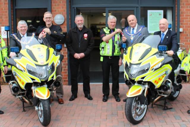 West Lancs Freemasons donate two new BMW motorbikes to North West Blood Bikes
