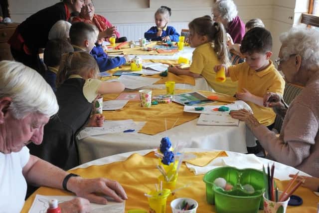 Residents at the Glenroyd Nursing Home in Blackpool enjoyed a craft afternoon with local kindergarten youngsters