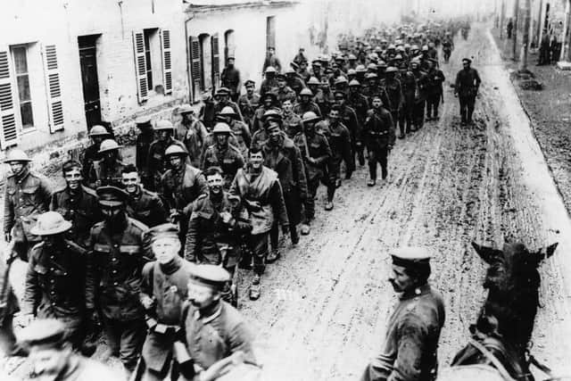 British prisoners captured in the German breakthrough