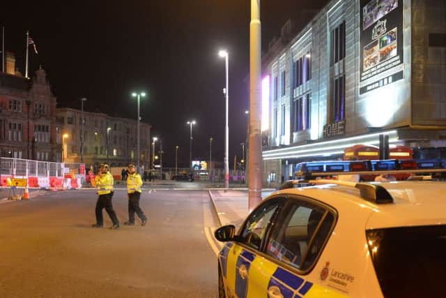 A 19-year-old man has been arrested in connection with the incident in Blackpool town centre