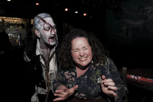 Actors from Pasaje Del Terror help celebrate its 20th anniversary - and scare our Anna witless!