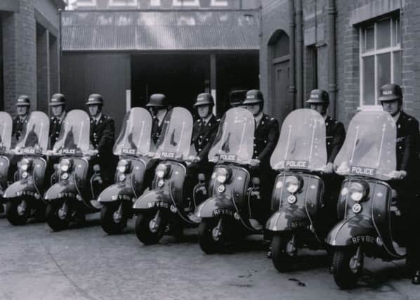 Blackpool police took delivery of eight scooters for patrol work in September 1959