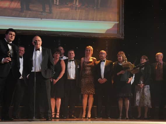 The Fox Brothers team picking up their award at the BIBAs finals