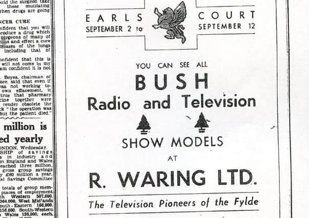 Gazette advert for R Waring Ltd, Cleveleys, in 1953