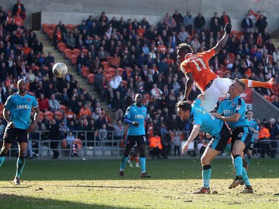 Armand Gnanduillet scores Blackpool's winner against Fleetwood
Pictrue: CameraSport
