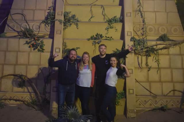 Julia Bennett and her team at the Crystal Maze Live Experience in Manchester