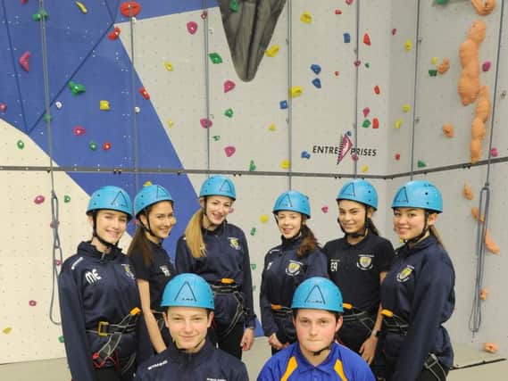 Hodgson pupils try out the climbing wall