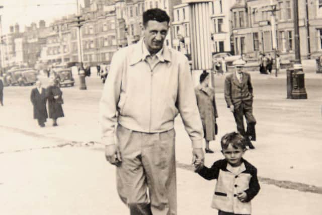 Michael Daley, 66, was refused permanent residence in the UK in 2015, despite living in Blackpool since he was a toddler and both parents being born in Lancashire.  He is pictured with his dad Jim Daley on Blackpool promenade.