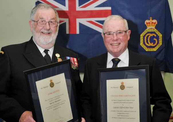 Lytham Coastguard rescuers Barry Thornber, right, who retired after 40 years' service, and Capt Alan Yates, left, who retired after 12 years (Picture: David Hurst)