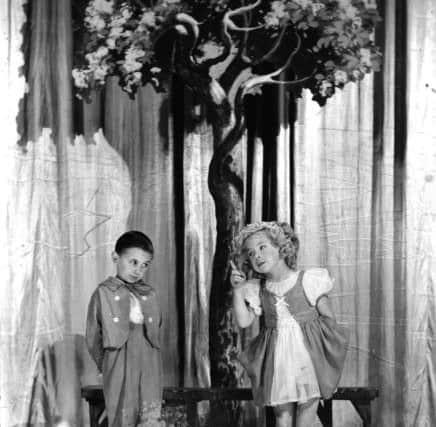 Jimmy Clitheroe and Little Eva on stage at Feldman's Theatre during the Second World War