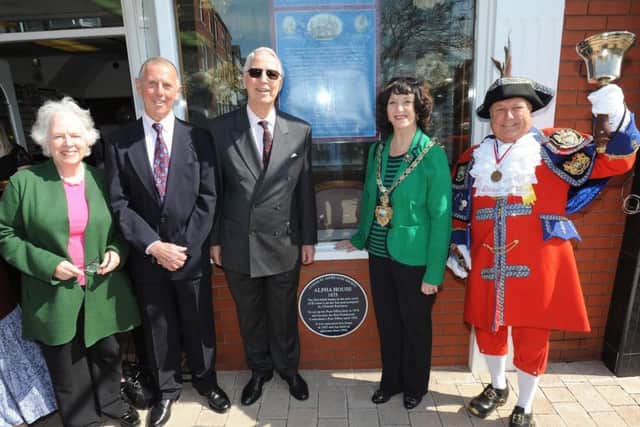 St Annes town mayor Coun Karen Henshaw conducts the blue plaque unveiling ceremony