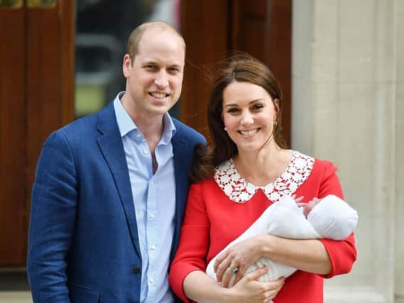 The Duke and Duchess of Cambridge and their newborn son