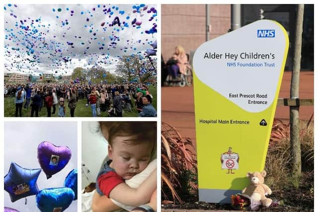 1,000 of supporters gathered to release balloons in Alfie's memory