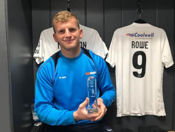 Danny Rowe with his Player of the Year award