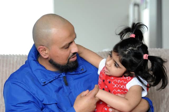 Majid Shehzan with daughter Saffa, four.