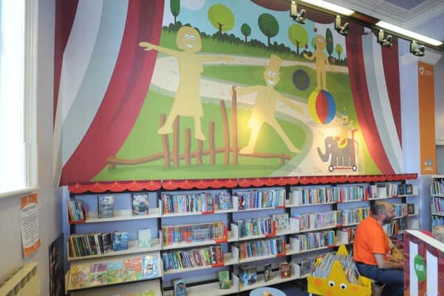 The circus theme reading area at Revoe Library