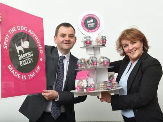 Mark Walmsley, associate director at Pierce with Managing Director of The Barking Bakery Michelle Turnbull