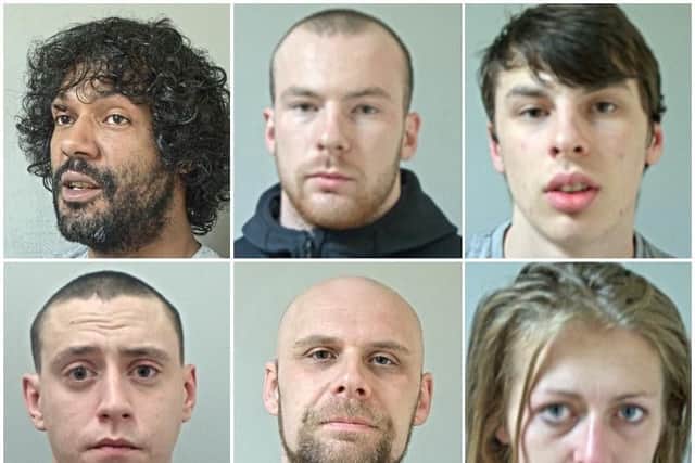 Clockwise from top left: Christopher Nimbley, Jeffrey Dillon, Bradley Dillon, Kerry Smith, Mark Ansell and James Rothwell have all been jailed for their part in flooding Blackpool with class A drugs