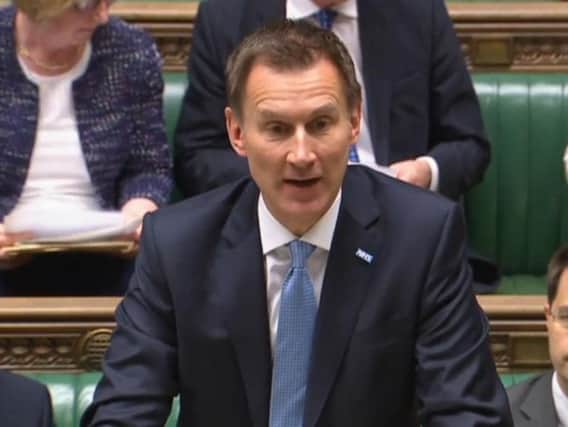 Health Secretary Jeremy Hunt makes a statement to MPs in the House of Commons
