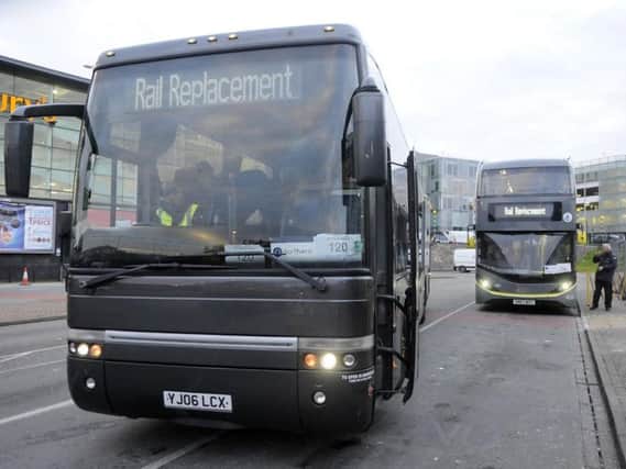 The rail replacement services leaving Blackpool