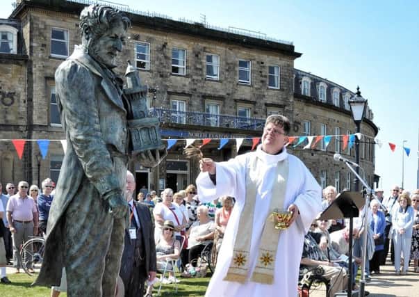 Picture by Julian Brown 06/05/18

Canon John Hall of St. Peter's and St. David's Church blesses the statue

The unveiling of a statue of Sir Peter Hesketh Fleetwood, founder of the town of Fleetwood