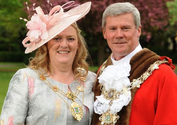 New Fylde mayor Coun Peter Collins with his mayoress, wife Caroline