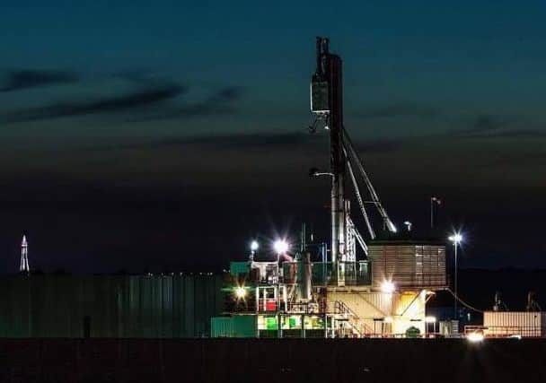 Cuadrilla's drilling rig at the Preston New Road fracking site