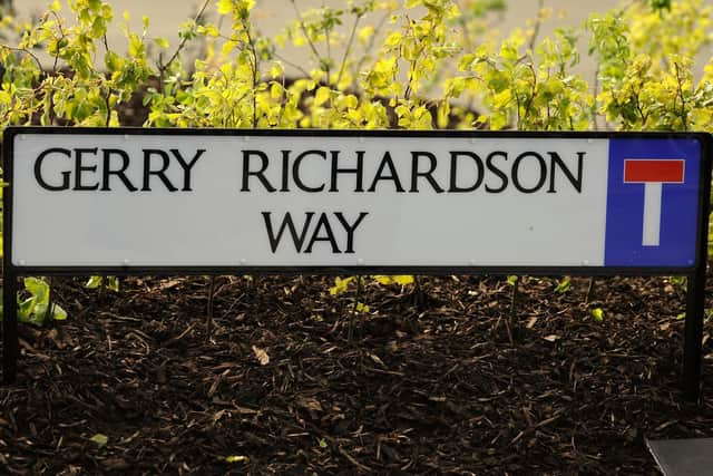 Unveiling of Gerry Richardson Way, the new road leading to the West Division Police Headquarters, off Clifton Road.