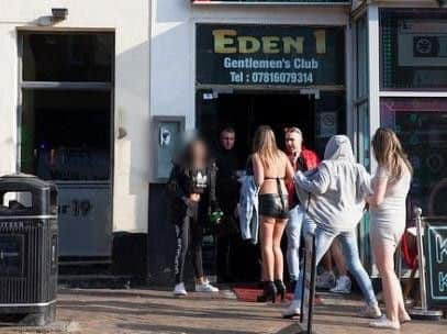 A photo taken by businessman Lawrence Chard who says he was stamped  by staff at Eden 1 Gentlemen's Club while out taking photographs on Sunday afternoon, May 6.