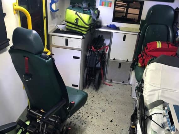 North West Ambulance Service issued photographs of the damage